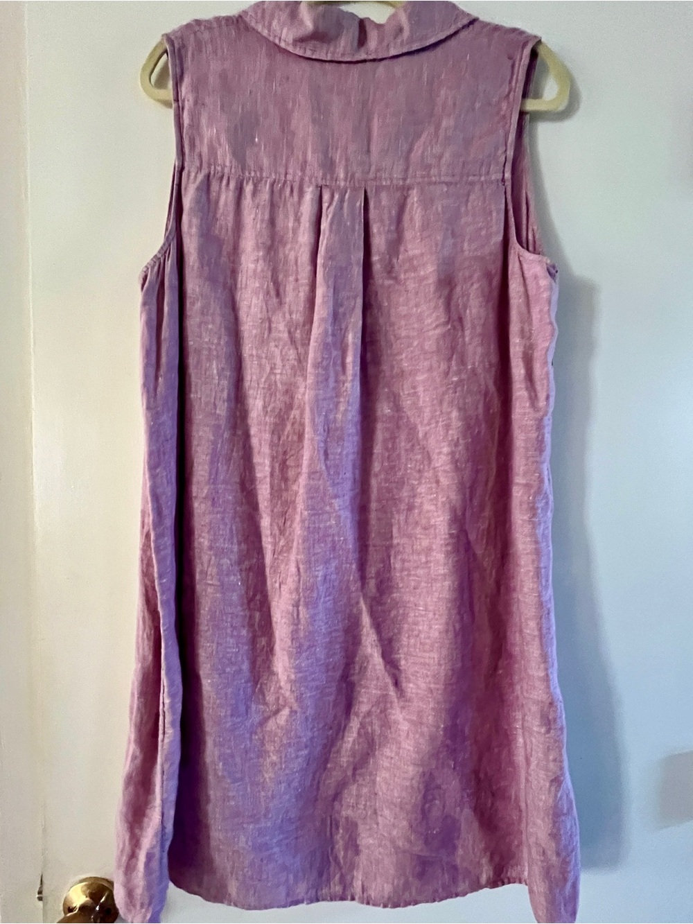 Tahari Sleeveless Linen Shift Dress in Lavender - Picture 7 of 9